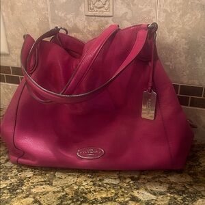 Coach Fuchsia Leather Madison Shoulder Bag